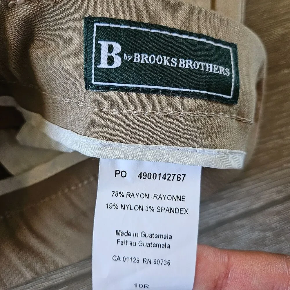 B by Brooks Brothers Beige Khaki Big Boys Classic Dress Pants Size 10R NWT